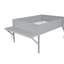 Lit mezzanine double en bois avec bureau et DEL-118098613