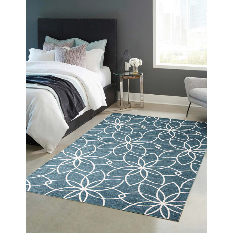 Floral Indoor Rug, Rectangle 6' x 9'