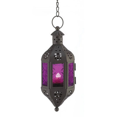 Mystical Candle Lantern | Moroccan Stamped Metal Lamp