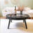 Modern Black Solid Wood Round Coffee Table
