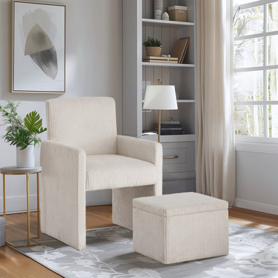 Fauteuil demi-tonneau rembourré avec repose-pieds