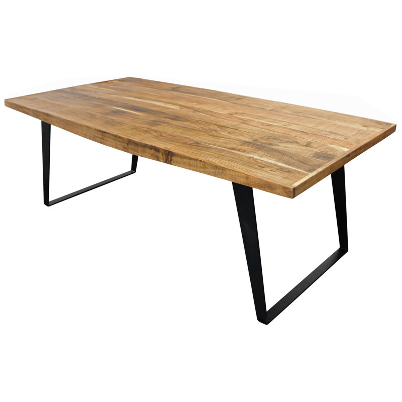 Eriyah Solid Wood Top Metal Base Dining Table, 36" W x 63" L
