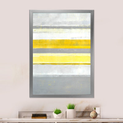 Colorfields in Shades of Gray and Yellow VII - Painting on Canvas
