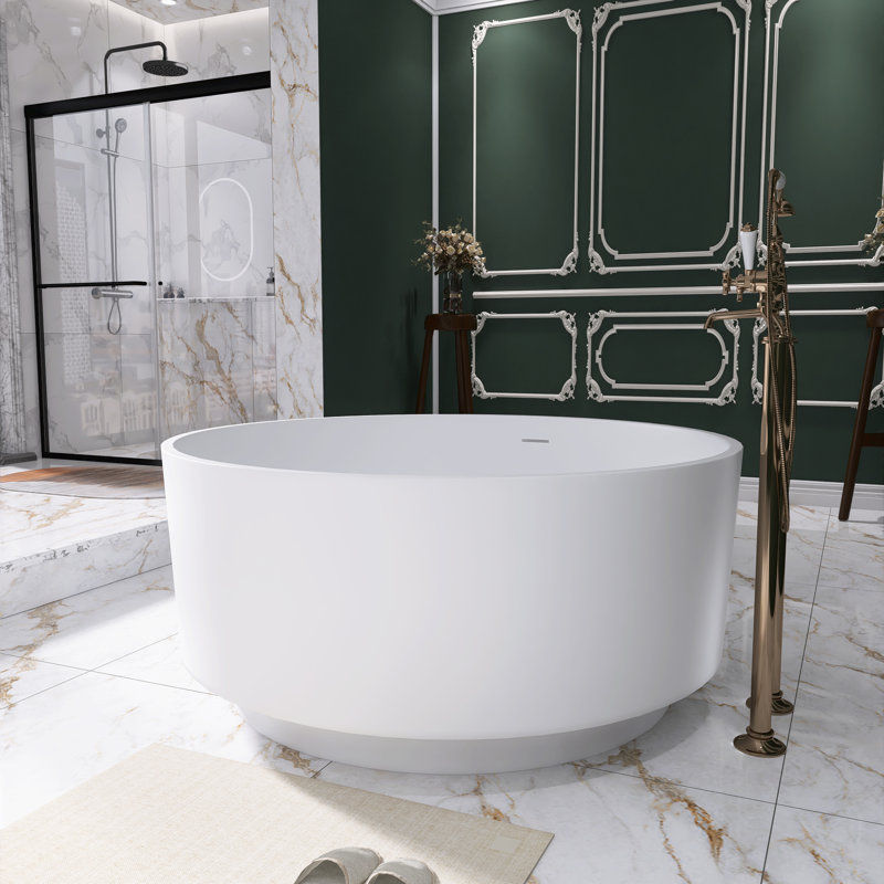 49.2 " L x 49.2 " W Freestanding and Mounting / Installation Required Soaking Solid Surface Bathtub