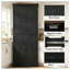 Grand garde-manger de style campagnard de 72 pouces avec plateau en grain de chêne, finition noire, rangement vertical pour la cuisine ou le bureau personnel