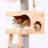 62" H Pure Solid Wood Multi-Nest Cat Climbing Frame with Toys