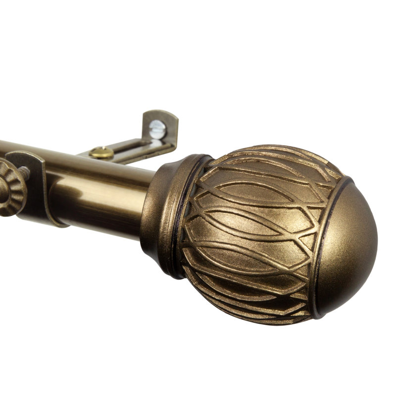 Tringle à rideaux 3/4 po Doughman, Laiton antique, 66" – 120"
