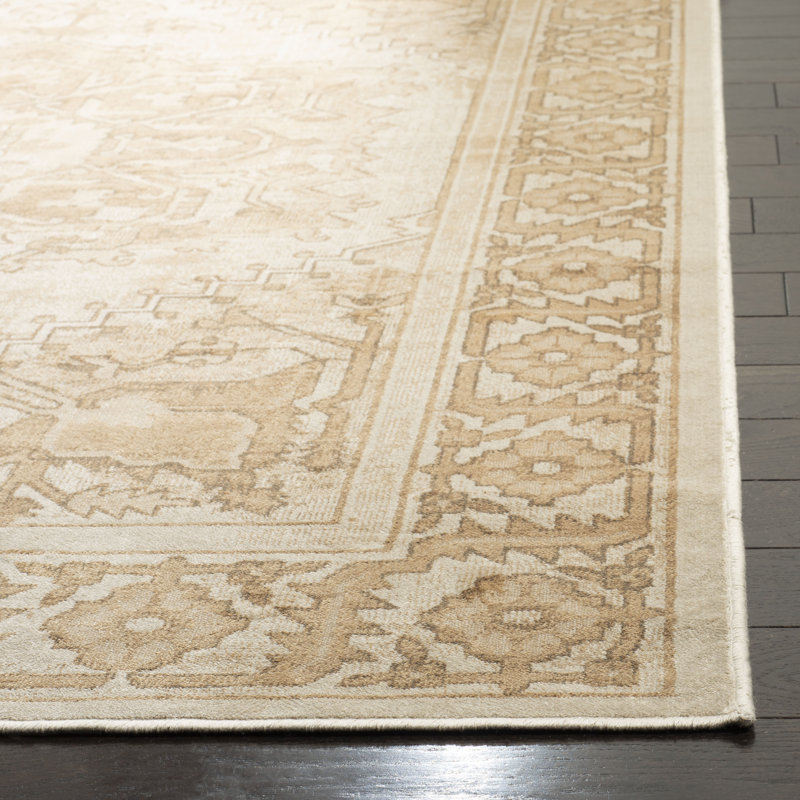 Tapis à motif oriental crème, Rectangle 5 pi 1 po x 7 pi 6 po