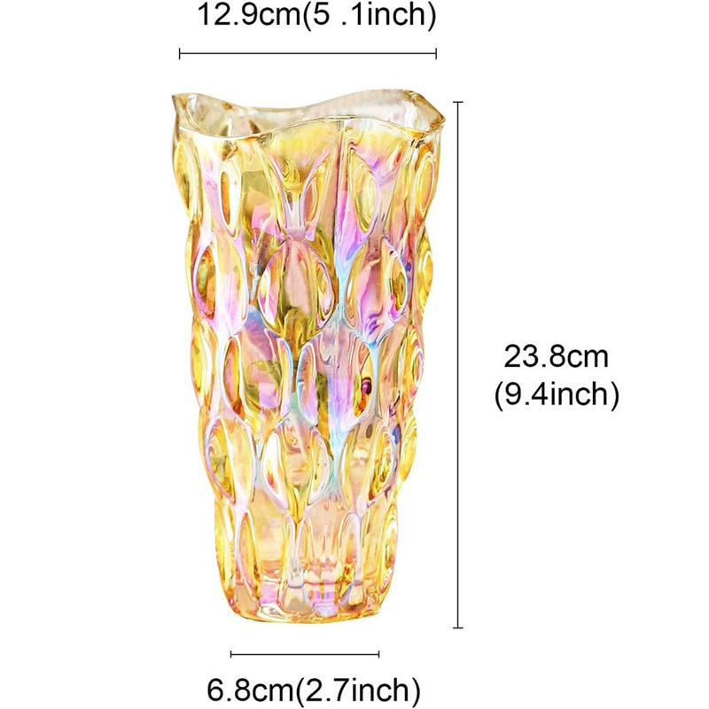 Glass Table Vase, Amber