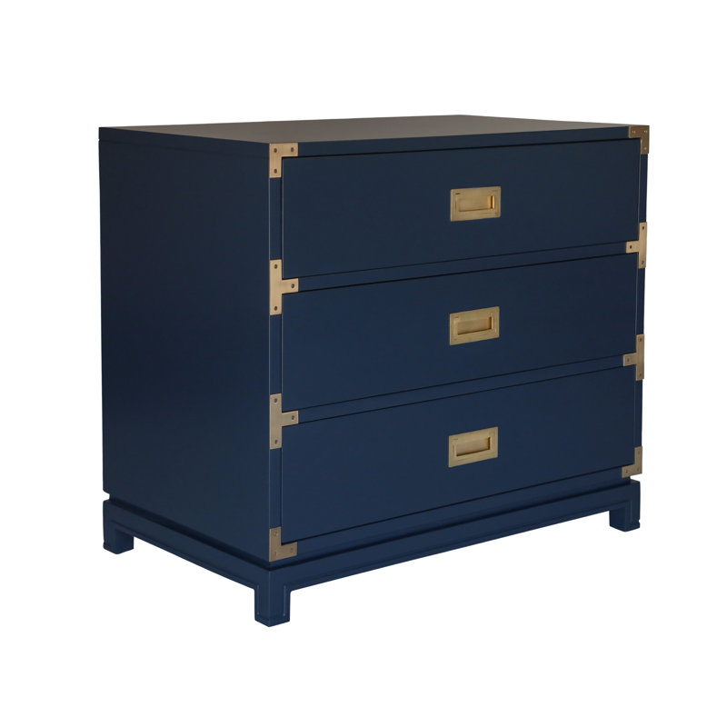 Bachelor-chest 3 tiroirs Carlyle, Bleu marine