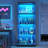 67'' Tall Glass Display Cabinet with RGB Sensor Light, 4-Tier Lockable Storage Cabinet-1066826809