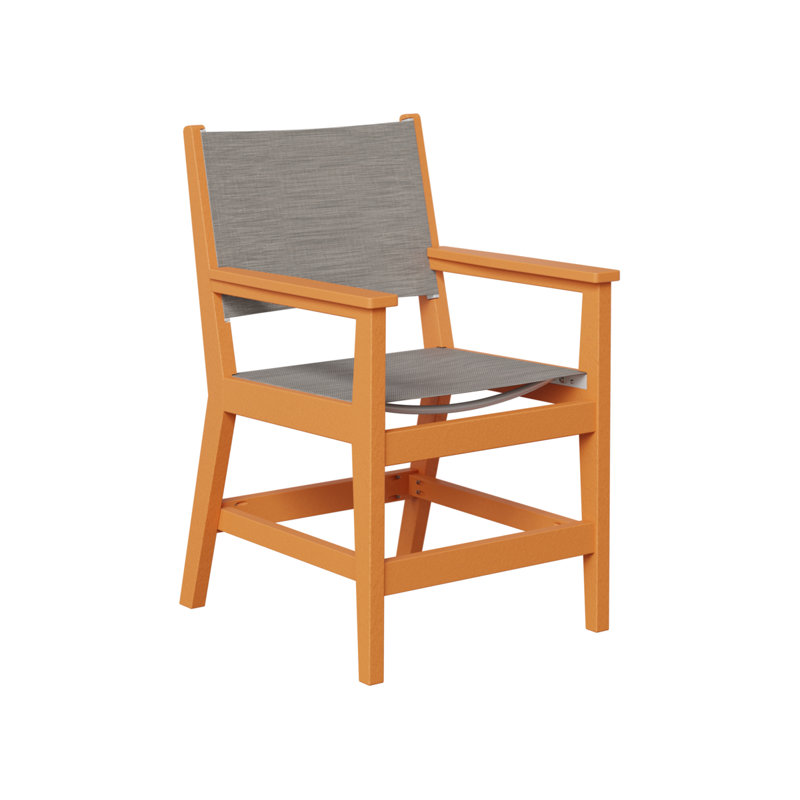 Chaise de salle à manger Vannucci, Mica perle, Orange mangue tropicale