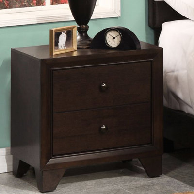 Table de chevet avec 2 tiroirs - Finition de chambre à coucher - Glissières en métal 2 fascinantes et robustes