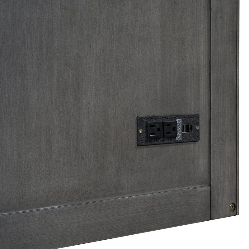 Grand lit gris avec tiroir encastré pour grand lit, gris et riche, Grey, Grand lit