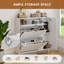 Armoire de rangement en MDF avec tiroirs et tablettes rabattables (blanc), buffet-125535156