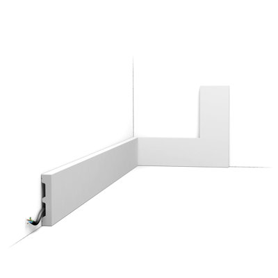 Plastic 0.5" Thick x 2.5" Wide x 78.75" Length Wall Base In White