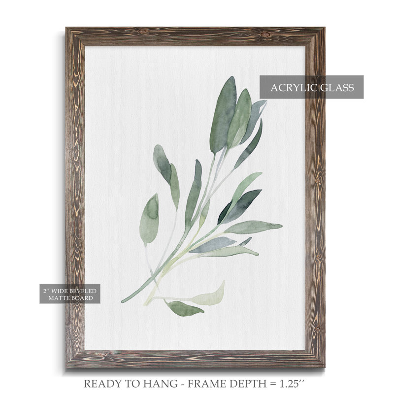 « simple sage i »-cadre photo imprimé sur verre, Encadré toile espresso, H 32 po x l 44 po x 1,25 po