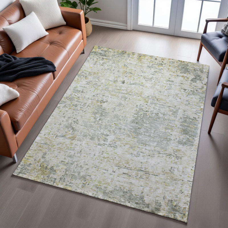 Premium Machine Washable Ducote AMF1128 Modern Rug, Rectangle 9 pi x 12 pi