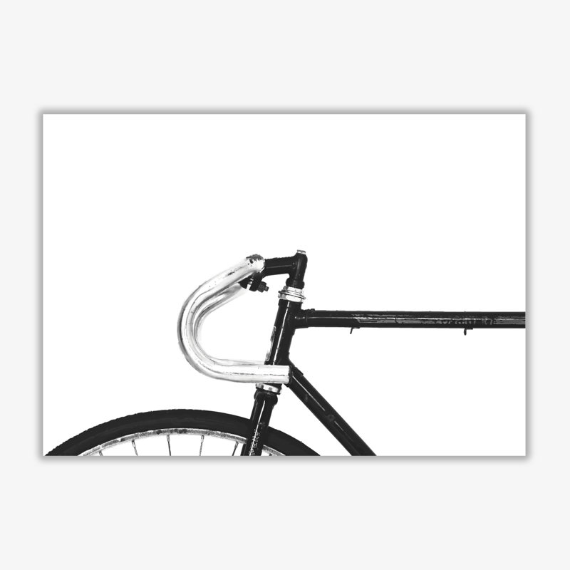 Minimal Bike Frame - Painting, 30 cm H x 21 cm W x 1 cm D, No Frame