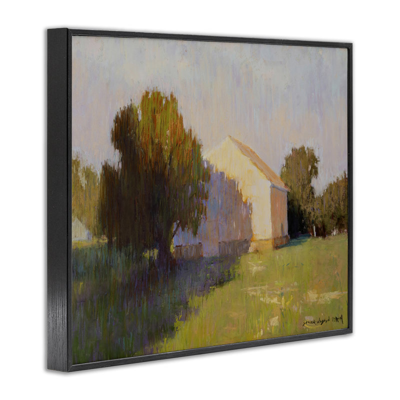 «Summer Farm View», art de la giclée encadrée par Carol Strock Wasson, Giclée encadrée noir minuit, H 11 po x l 14 po