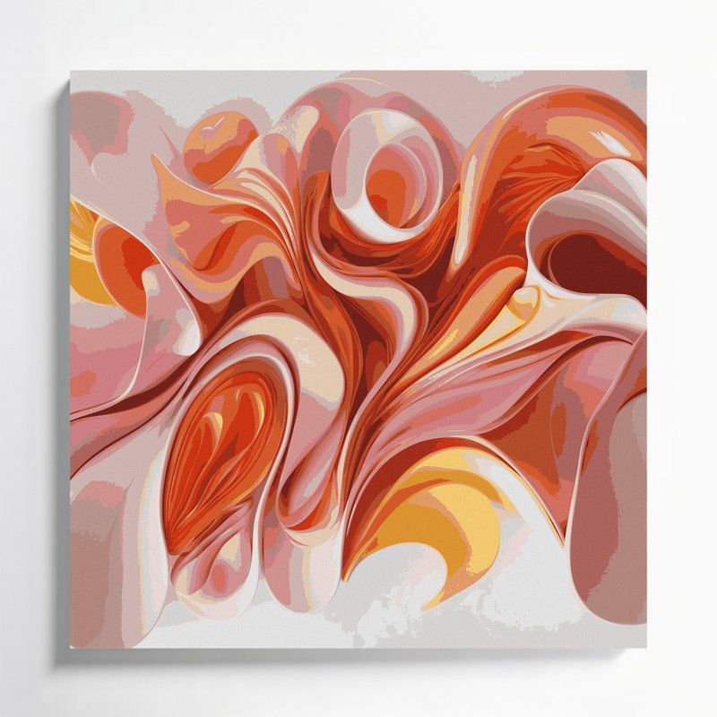 «Lyrical Abstraction», art mural sur toile grise, H 12 po x l 12 po