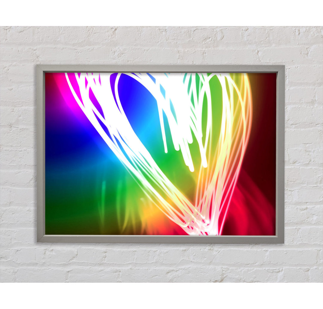 Gerahmtes Leinwandbild Neon Heart