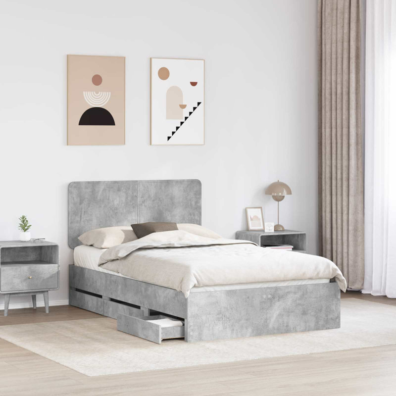Bed, Double (4'6), Concrete Grey