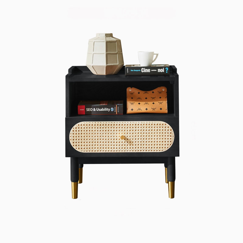 Agridaki 54cm W Solid Wood Bedside Table