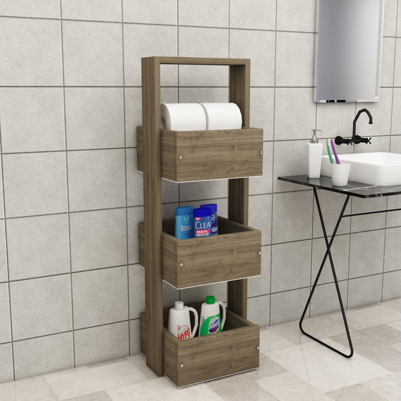 Etly 3 -Shelf Storage Cabinet, Walnut