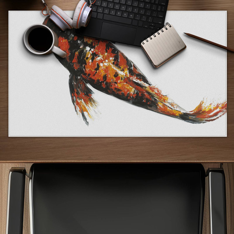 Red butterfly koi fish - 14.00"x24.25" Desk mat