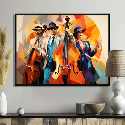 Jazz trio contrebasse et chanteur géométrique