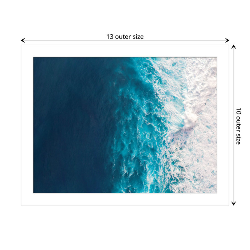 Seascape Of Splashing Waves by The Creative Bunch Studio, 10" H x 13" W x 1" D, White