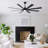 Modern 72" 8-Blade Windmill Indoor Matte Black Ceiling Fan With LED Lights, Remote Control and Quiet DC Motor-1425338761-1425338763