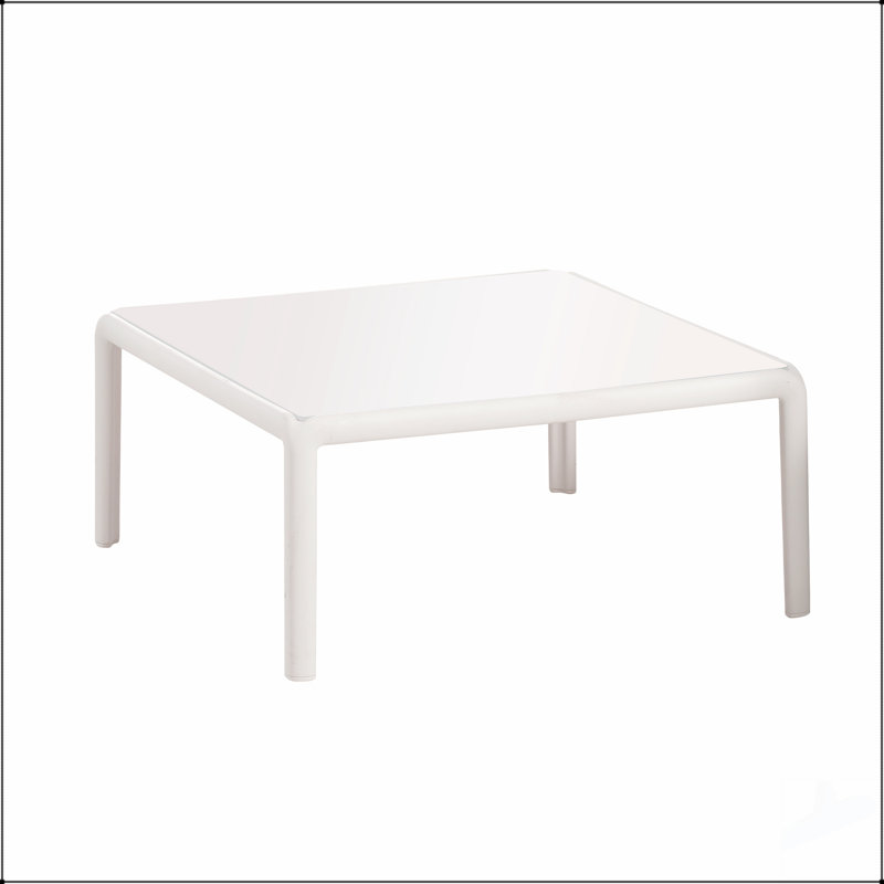 Ensemble de conversation pour patio 3 pièces, mobilier d'extérieur moderne avec table basse carrée et coussins épais et imperméables pour sièges profonds