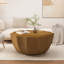 Table basse ronde avec plateau en faux béton, construction MgO résistante à l'eau, utilisation intérieure / extérieure, 35,43 pouces