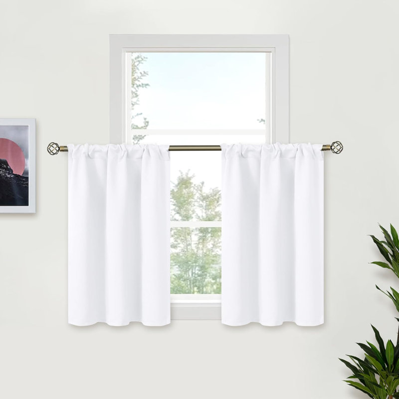 29x36" Pure White Café Curtains