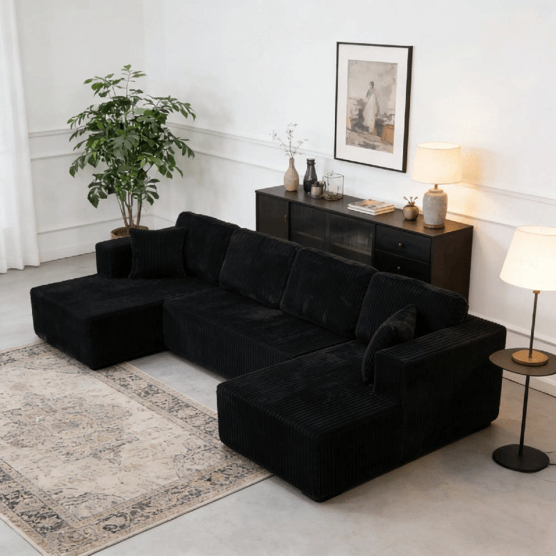 Canapé modulaire Boneless, Noir