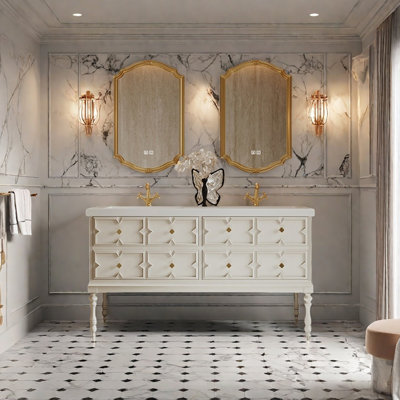 French retro bathroom cabinet