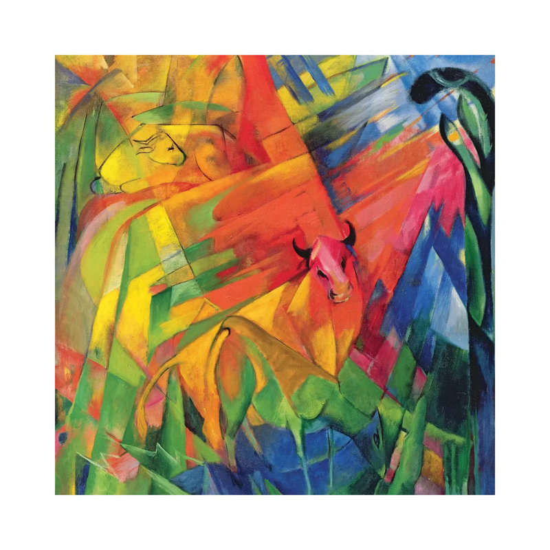 Animals In A Landscape, 1914 by Franz Marc - Wrapped Canvas Painting, 30.48 cm H x 30.48 cm W