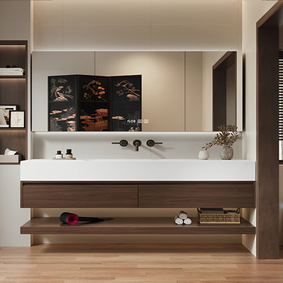 Retro log style bathroom cabinet