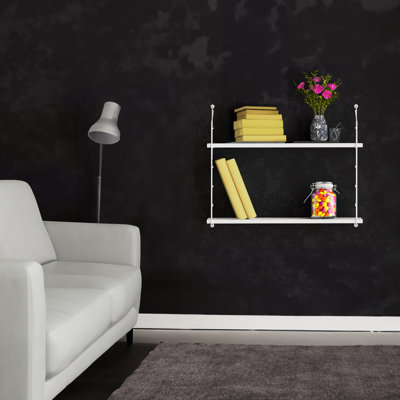 Burnese Modern Wall Shelf, White, 28.3 x 22.8 x 7.9 inches | 100% Melamine Coated Particle Board, Metal Bracket, Thickness: 0.7 inches | Stylish & Functional Design, Perfect for Home or Office Organization, Easy Wall Mounting