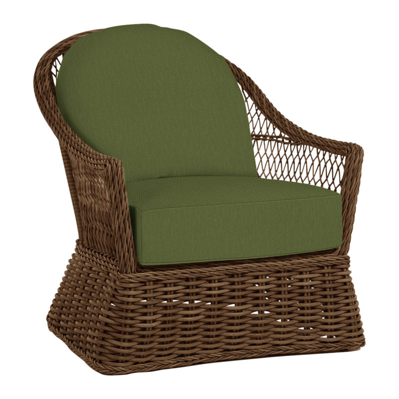 Soho Patio Chair with Cushions, No Welt, Soho #83 Raffia, Linen Forest