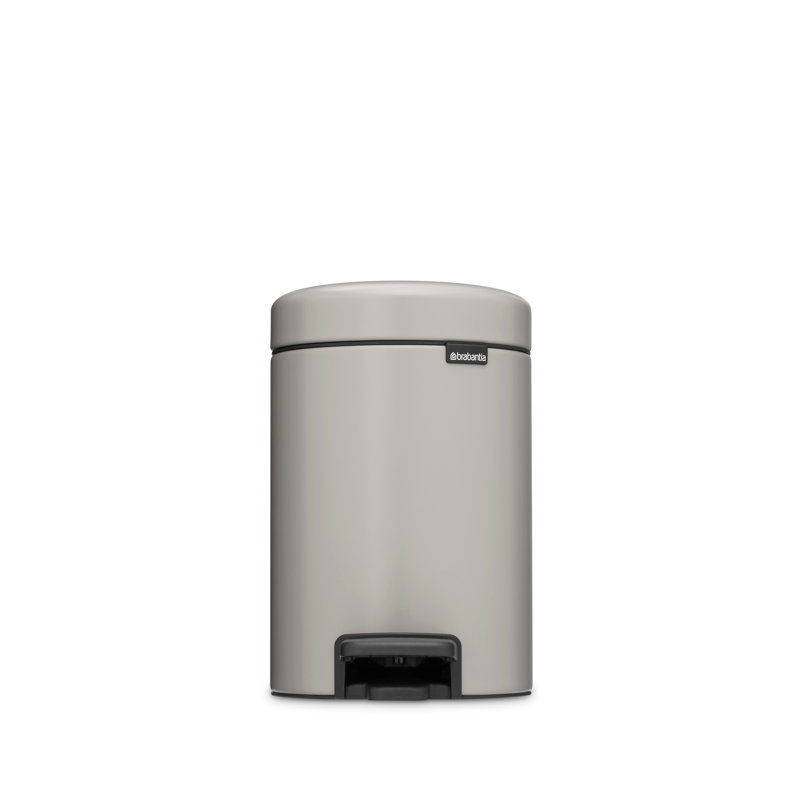 Poubelle à pédale NewIcon de 0,8 gallon (3 litres) - gris doux, Gris, 0,8 gal