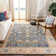 Christa Oriental Cream/Navy/Orange Area Rug