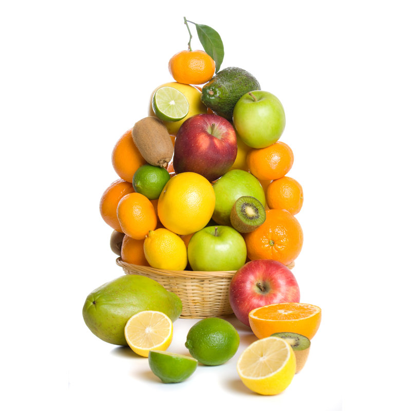 Fruit Basket - Wrapped Canvas Print, 46cm H x 30cm W x 3.8cm D
