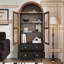 70x165cm Arched Display Cabinet Glass Doors Drawers Shelves Tall Bookcase Cupboard Sideboard Living Dining Furniture, Walnut
