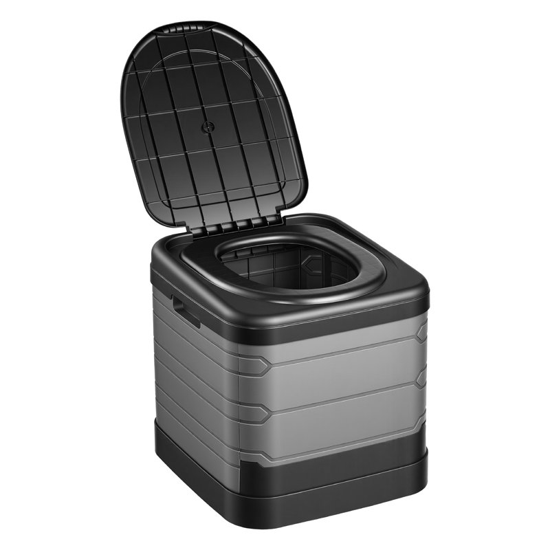 Portable Toilet, 330 lbs Load Capacity, Folding Camping Toilet for Adults, Outdoor Travel Potty with Carry Bag, Trash Bags, Suitable for Home Use, RV Travel, Camping, Hiking, Boating, Car, Trips