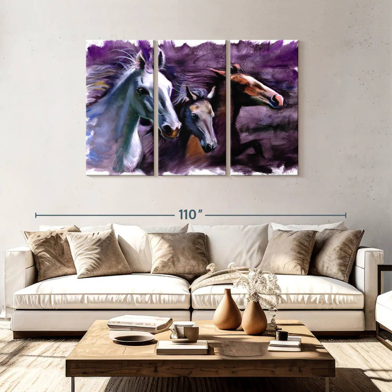 Brampt 3 Horses, 48" H x 74" W