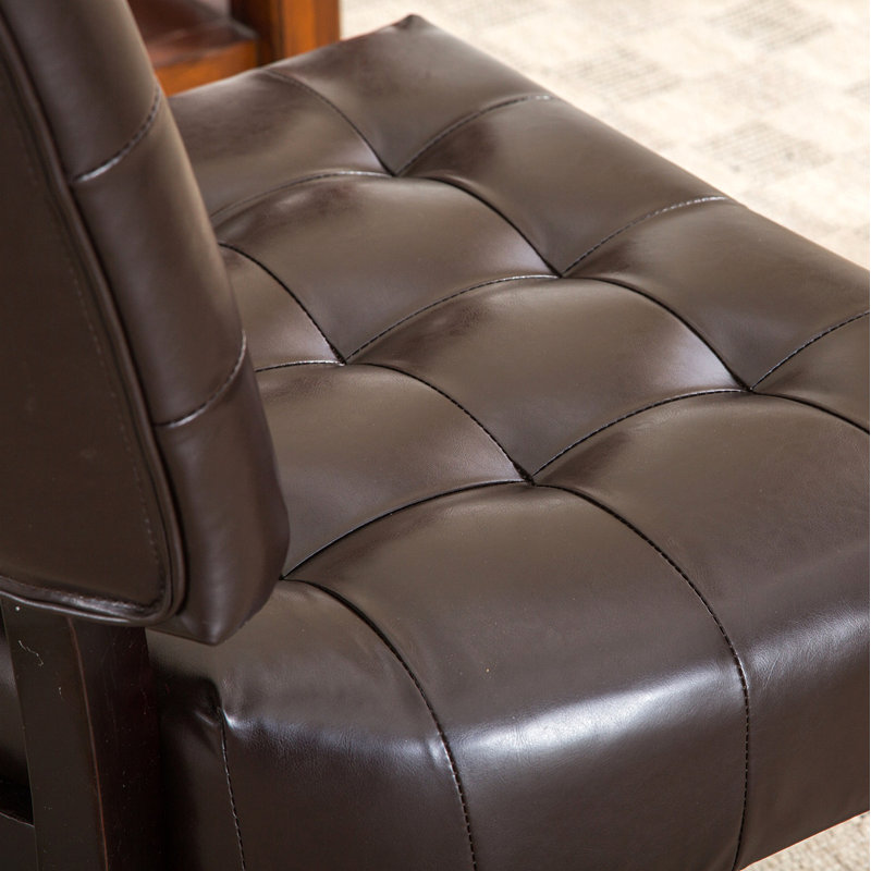 Tufted Accent Chair With Oversized Seating, Comfy Chair, Upholstered Chair, Brown Faux Leather