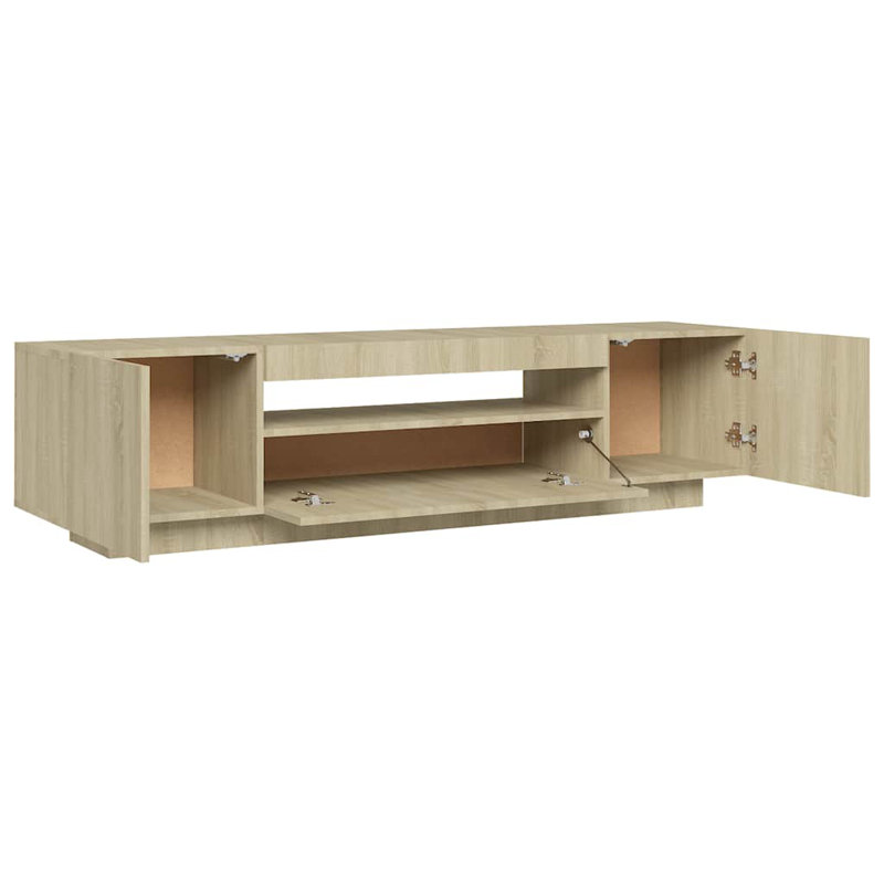 Laborde TV Cabinet with LED Lights, Sonoma Oak